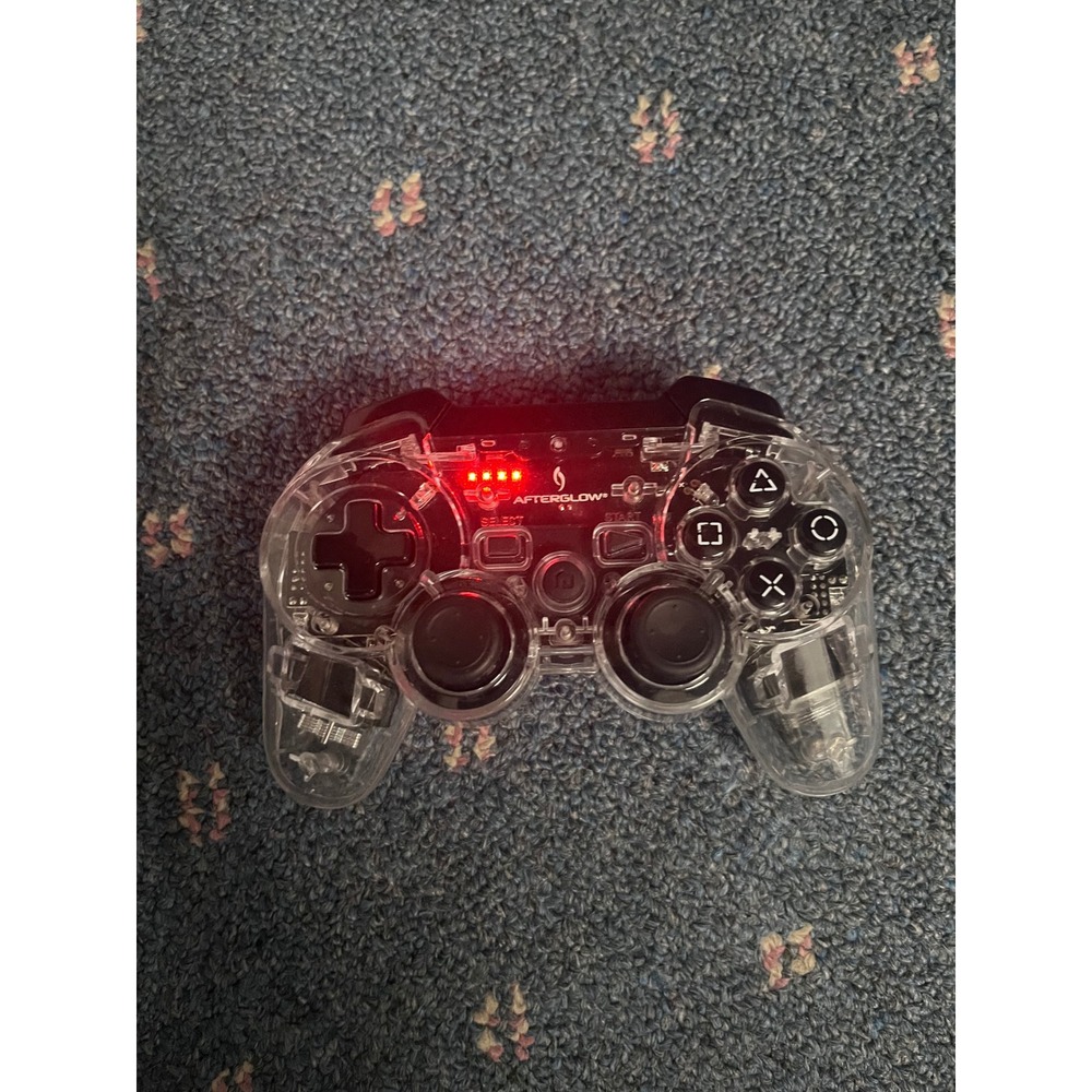 PDP Afterglow Wireless Controller for PS3 Clear Transparent LED NO DONGLE*